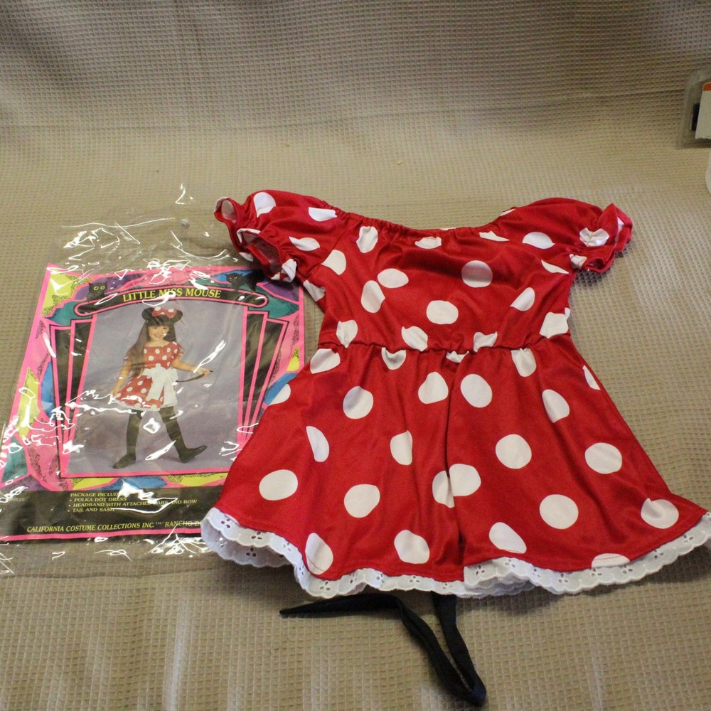 California Costume Toddler Little Miss Mouse Red Polka Dot Dress Y2K Retro OS